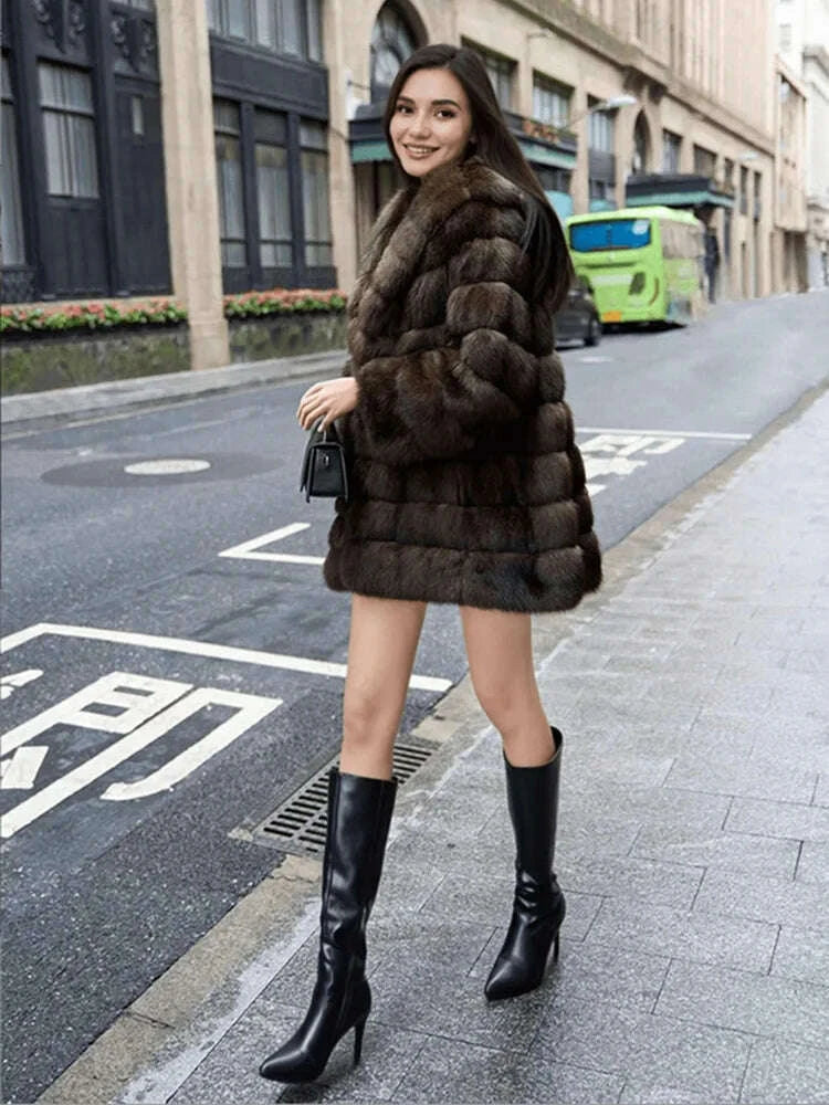 KIMLUD, High Quality Fur Coat Imitation Mink Fur Women Fur Coat 2025 New Winter Thick Temperament Leisure Warm Hooded Women Fur Coat 627, KIMLUD Womens Clothes
