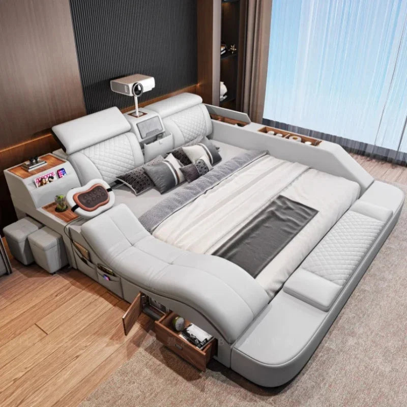 Smart Monster Frame Mattress Storage Bed Full Double Size Murphy Container Twin Bedroom Furniture
