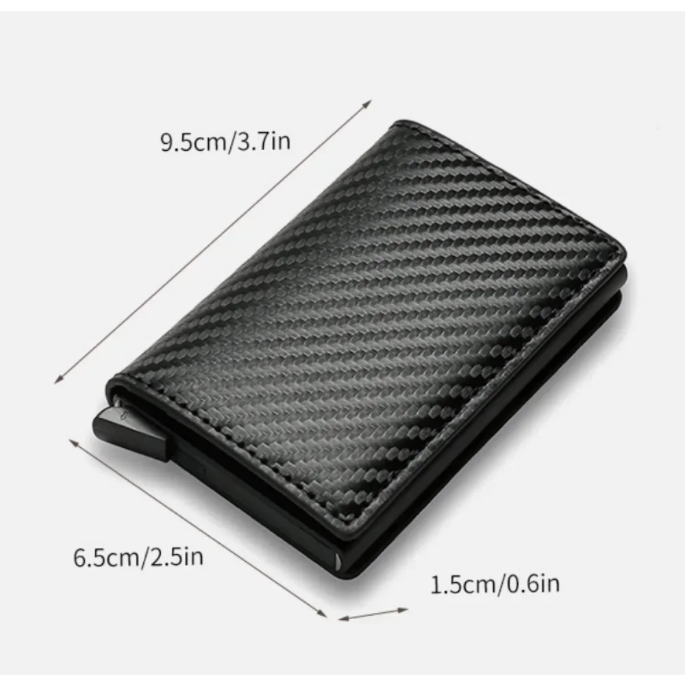 KIMLUD, Carbon Fiber Card Holder Wallets for Men RFID Portable Trifold PU Slim Mini Wallet Male Purses Wallet Women pasjeshouder, KIMLUD Womens Clothes