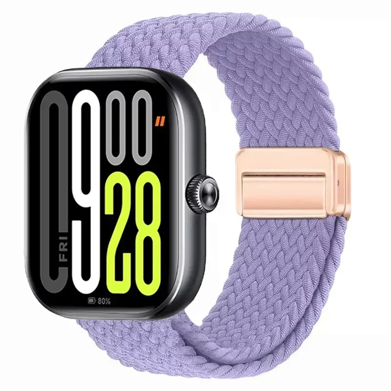 Magnetic Braided Nylon Loop Band for Xiaomi Redmi Watch 6 5 4 Strap Adjustable Sport Replacement Correa Bracelet Mi Band 9 8 Pro