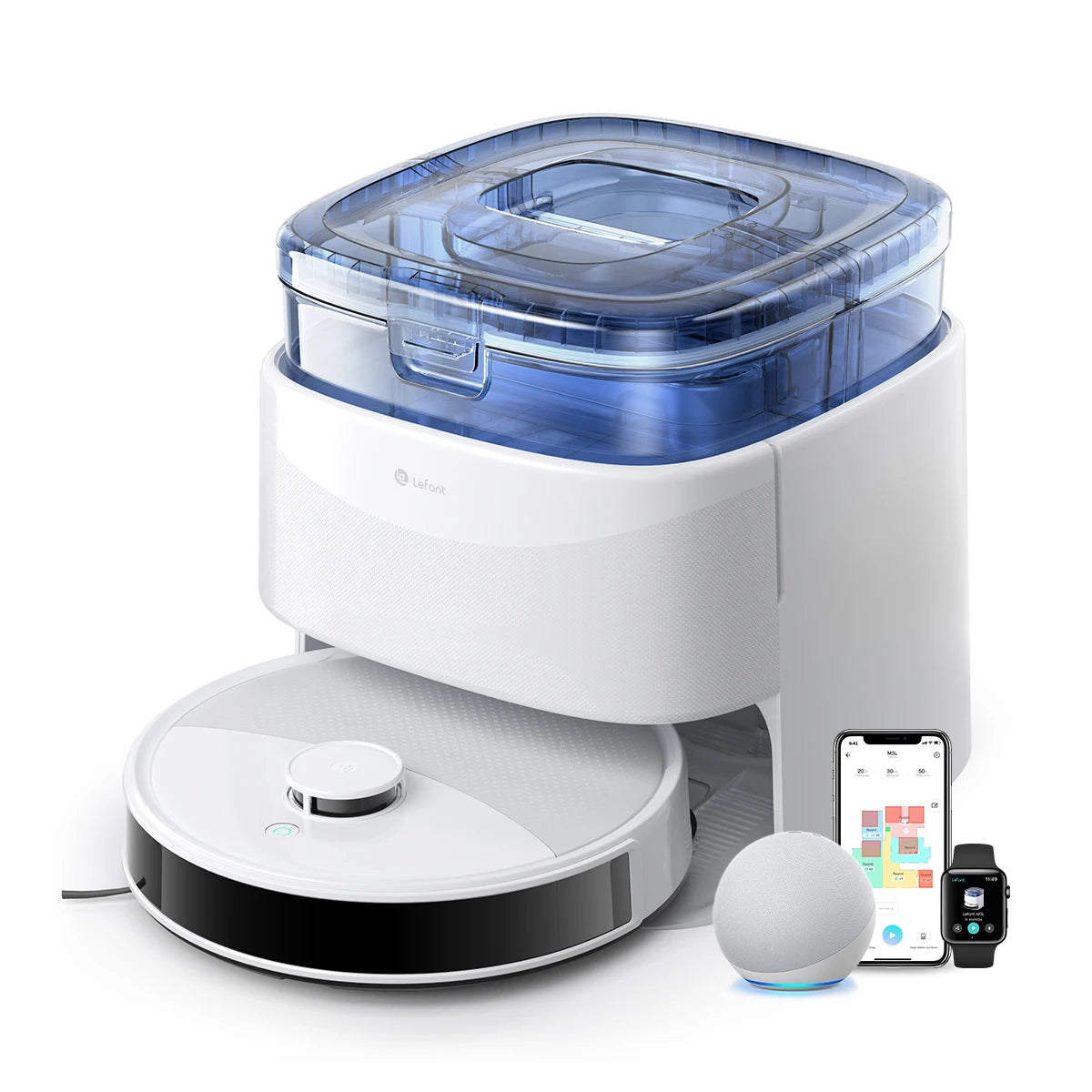 LEFANT M3 M3L Robot Vacuum Cleaner with Mapping, 12000Pa Suction, Emptying Station, Automatic Washing and Drying, DTOF Laser