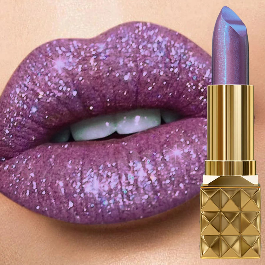 Glitter Lip Gloss Diamond Shine — Iridescent Purple-Lilac | KIMLUD