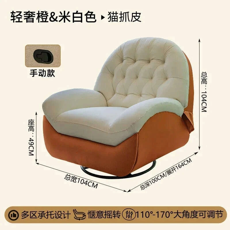 KIMLUD, Multifunctional space lazy sofa cabin rocking chair home living room light luxury Nordic electric single recliner, KIMLUD Womens Clothes