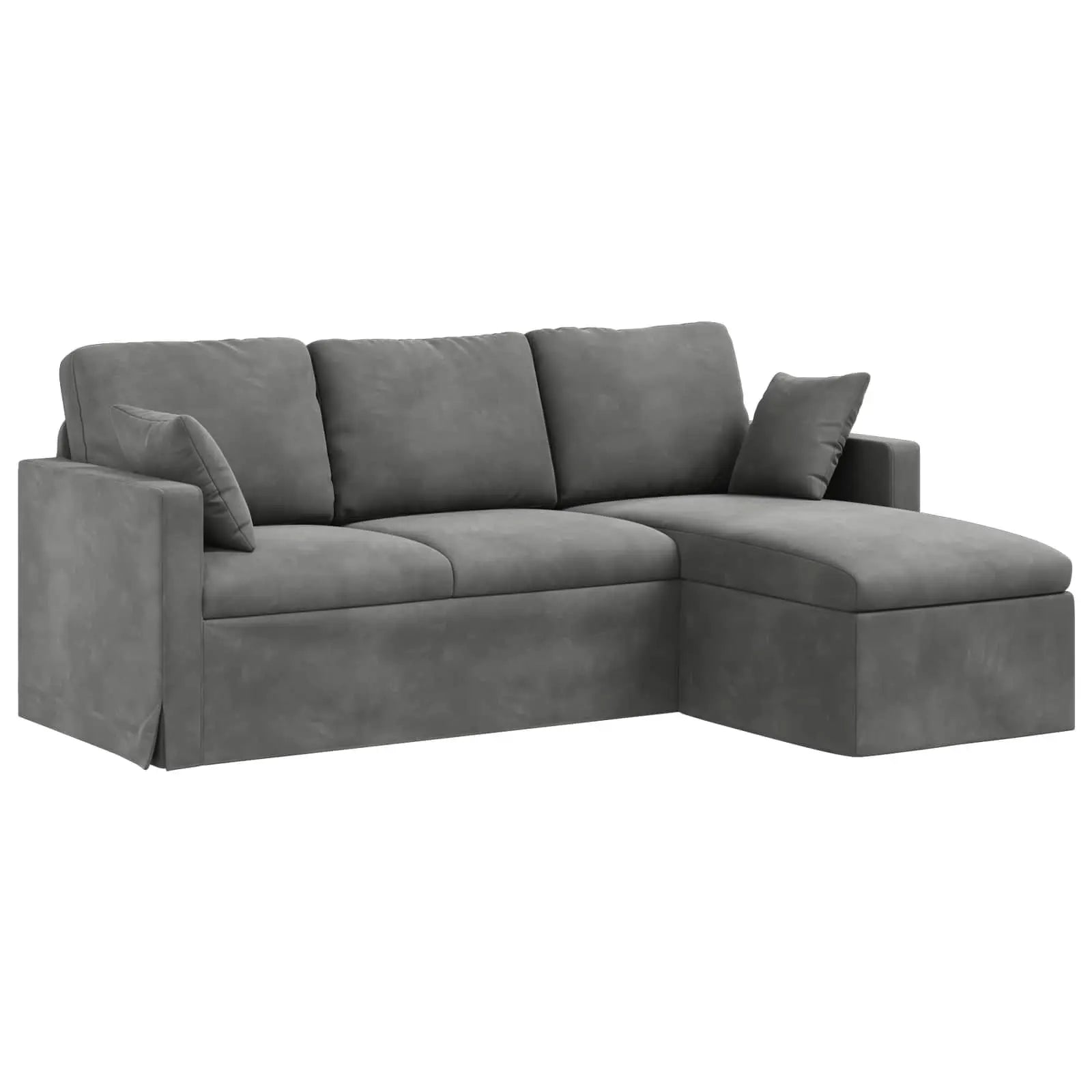 Velvet Sofa 198 x 134 x 80 cm — Dark Grey | KIMLUD