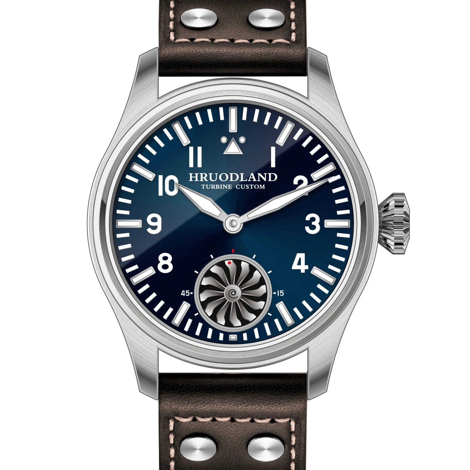 Hruodland 43mm Pilot Men's Manual Mechanical Watch Sapphire Crystal BGW-9 Night Light Turbine Retro Waterproof 5Bar reloj hombre