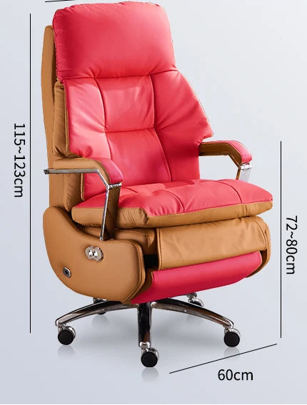 Ergonomic chair with features and dimensions displayed on a white background