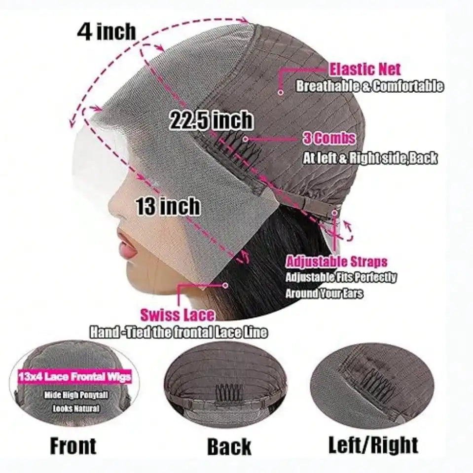 Lace Front Wig – Body Wave – Brazilian Hair – Highlight White Black | KIMLUD