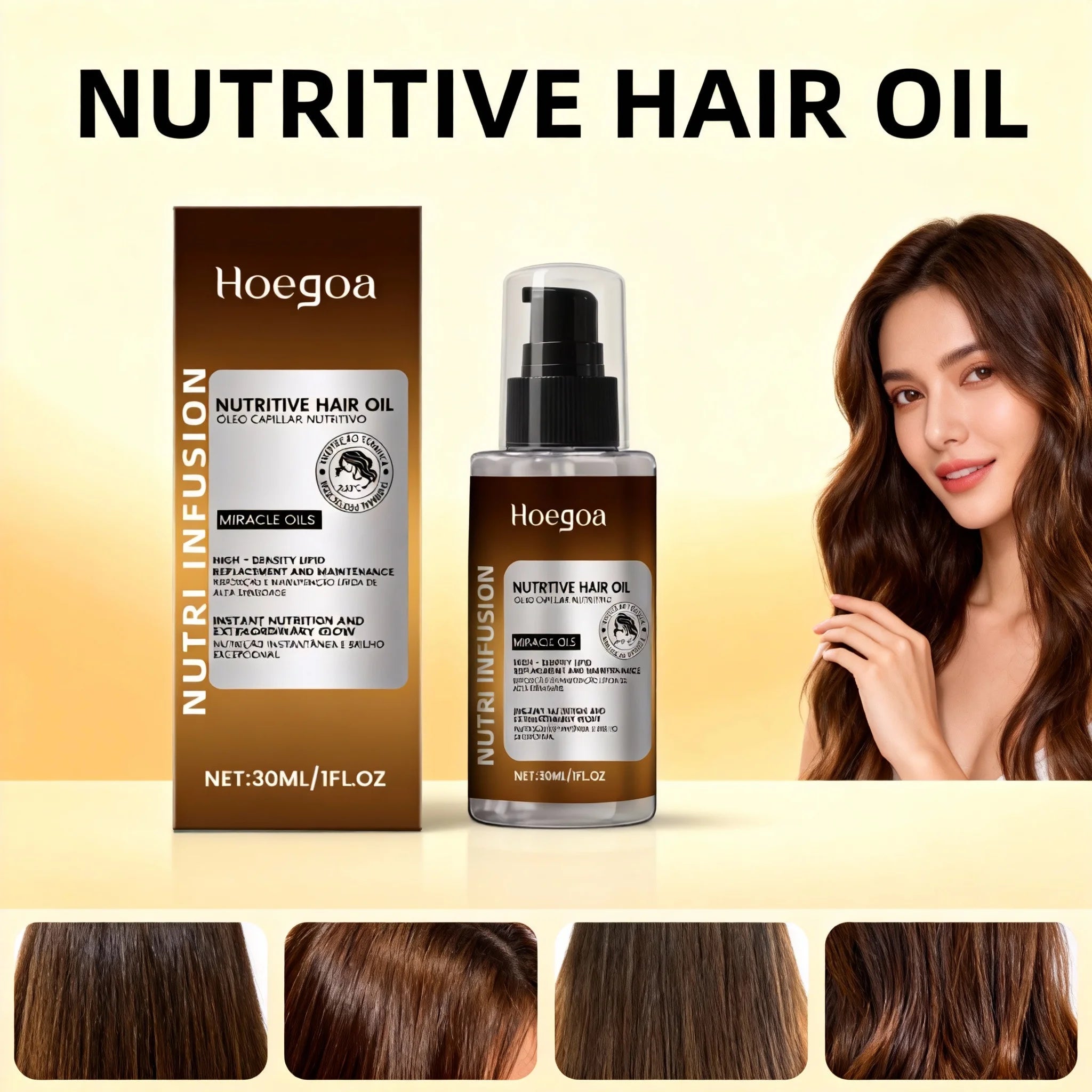 Argan Oil Hair Serum Calms Frizz, Adds Glassy Shine, And Provides Heat Protection — Warm Amber | KIMLUD