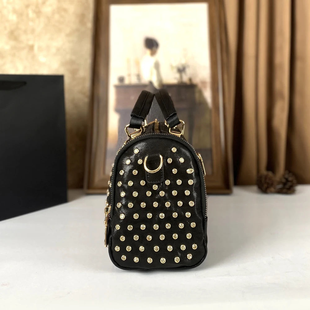 Crossbody Handbag – Diamond Studded Punk Style – PU | KIMLUD