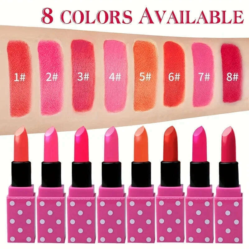 8-colors-super-cute-girls-lipstick-pink-polka-dots-design-long-lasting-non-fading-waterproof-velvet-lip-color-non-stick-cup-kimlud-kimlud-33913750