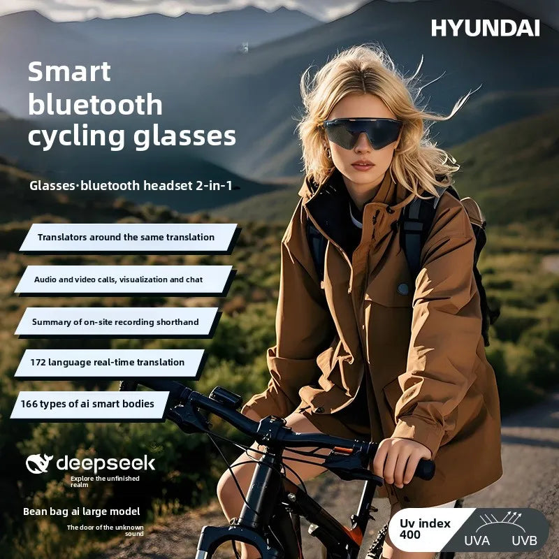AI glasses Intelligent Simultaneous Interpretation Real-Time Translation for Listen Speak Music Earphone Sun Cycling Glass