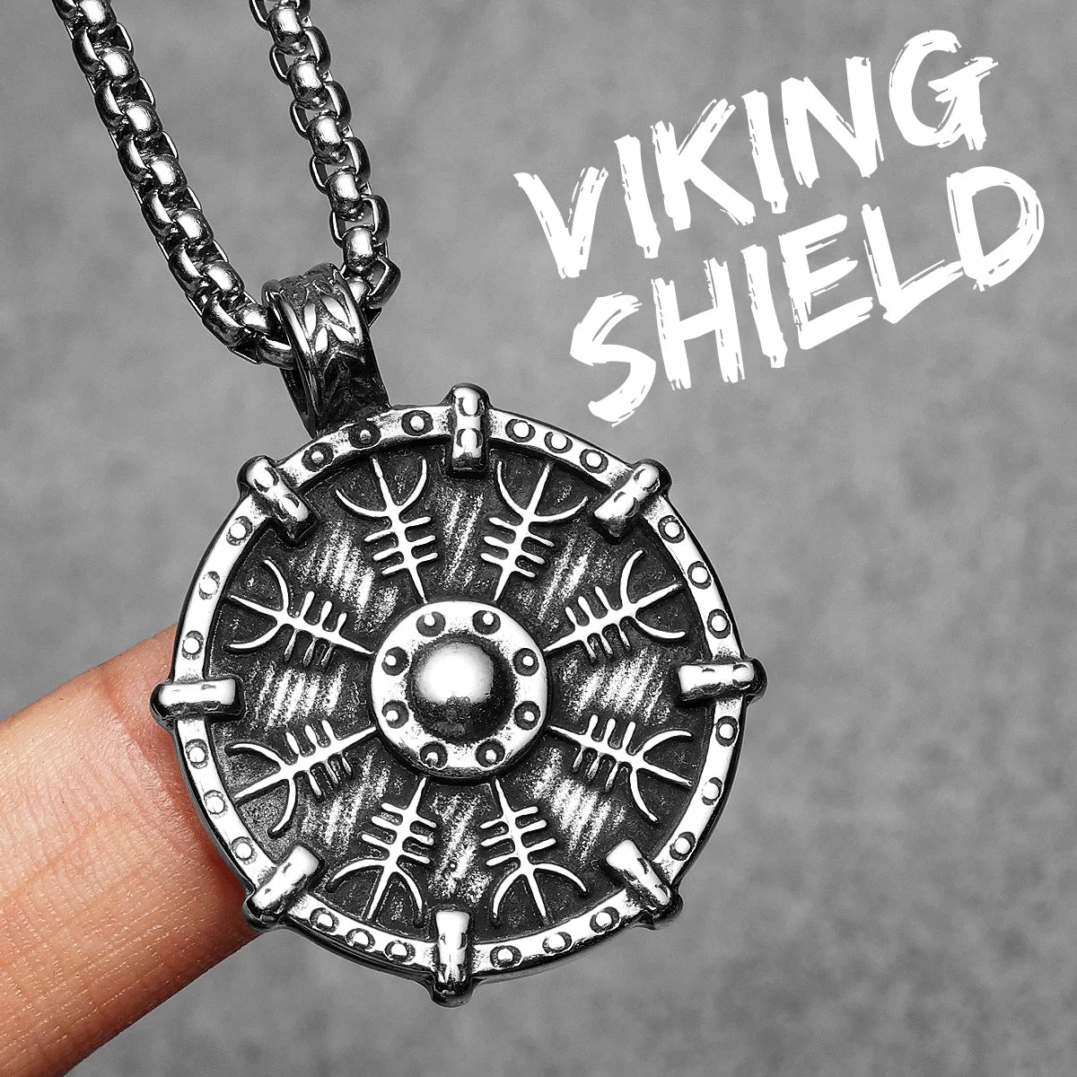 Viking Retro Shield Men Necklaces With Pendant Stainless Steel Jewelry For Male Women Punk Hip Hop Accessories Gifts Wholesale