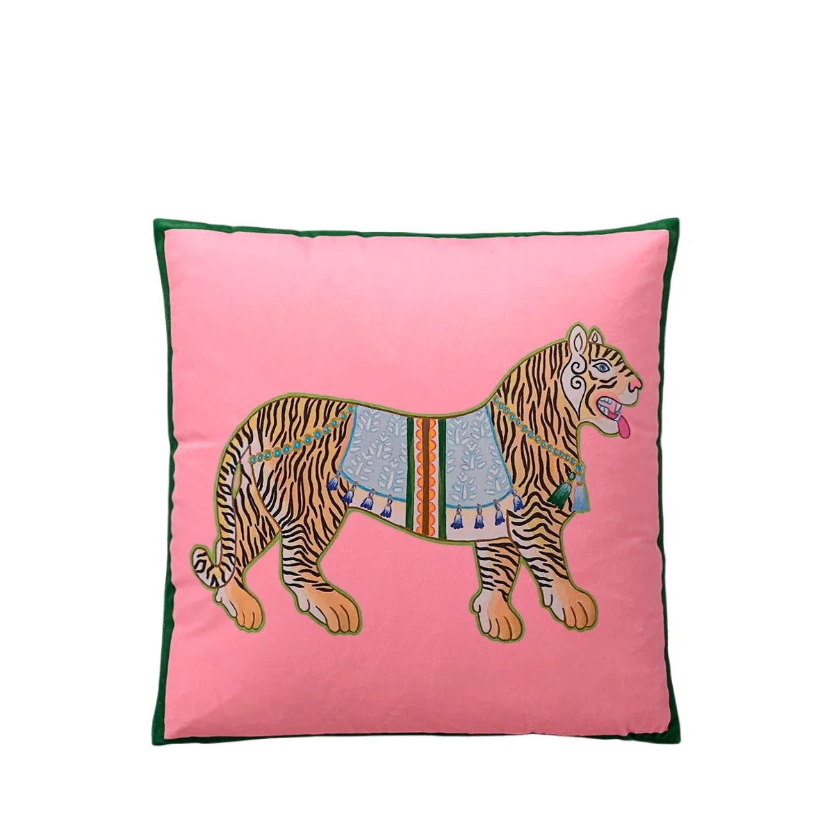 Pink Chinoiserie Pillow Covers 16x16 Inch Traditional Style Bird Dog Floral Vase Decorative Throw Pillow Case Velvet Double Side