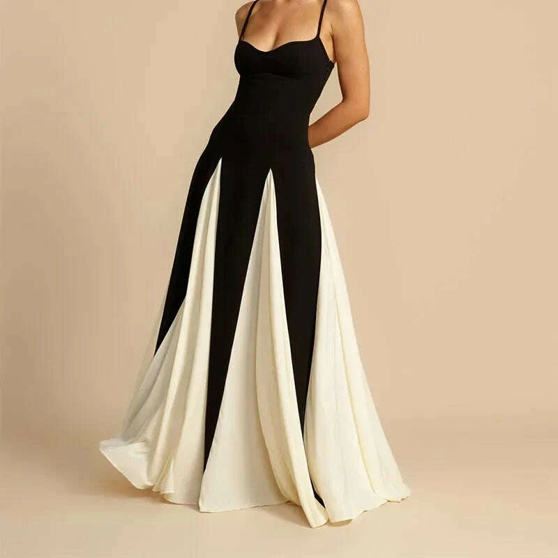 elegant-black-white-dress-color-clash-women-halter-backless-dresses-sleeveless-high-waist-floor-length-dresses-party-gowns-kimlud-kimlud-33922277