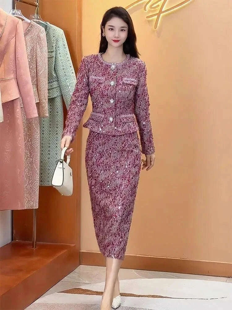 KIMLUD, Women's Fashion Suit Set 2025 Autumn Casual Two Piece Outfit Elegant Office Wear High End Trousers Blazer, KIMLUD Womens Clothes