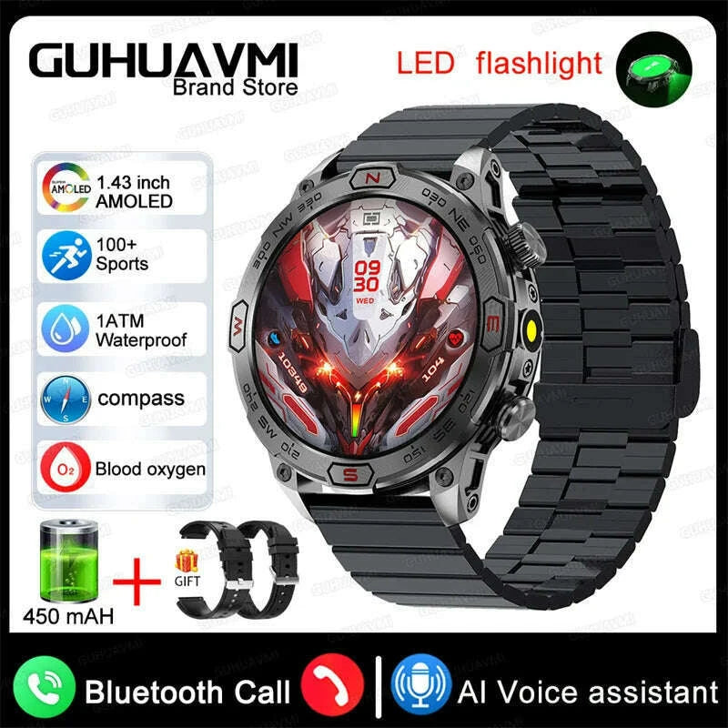 for-huawei-xiaomi-outdoor-sport-gps-smart-watch-men-143-466466-hd-amoled-screen-ip68-waterproof-bluetooth-call-smart-watcheskimlud-womens-fashion-34607019