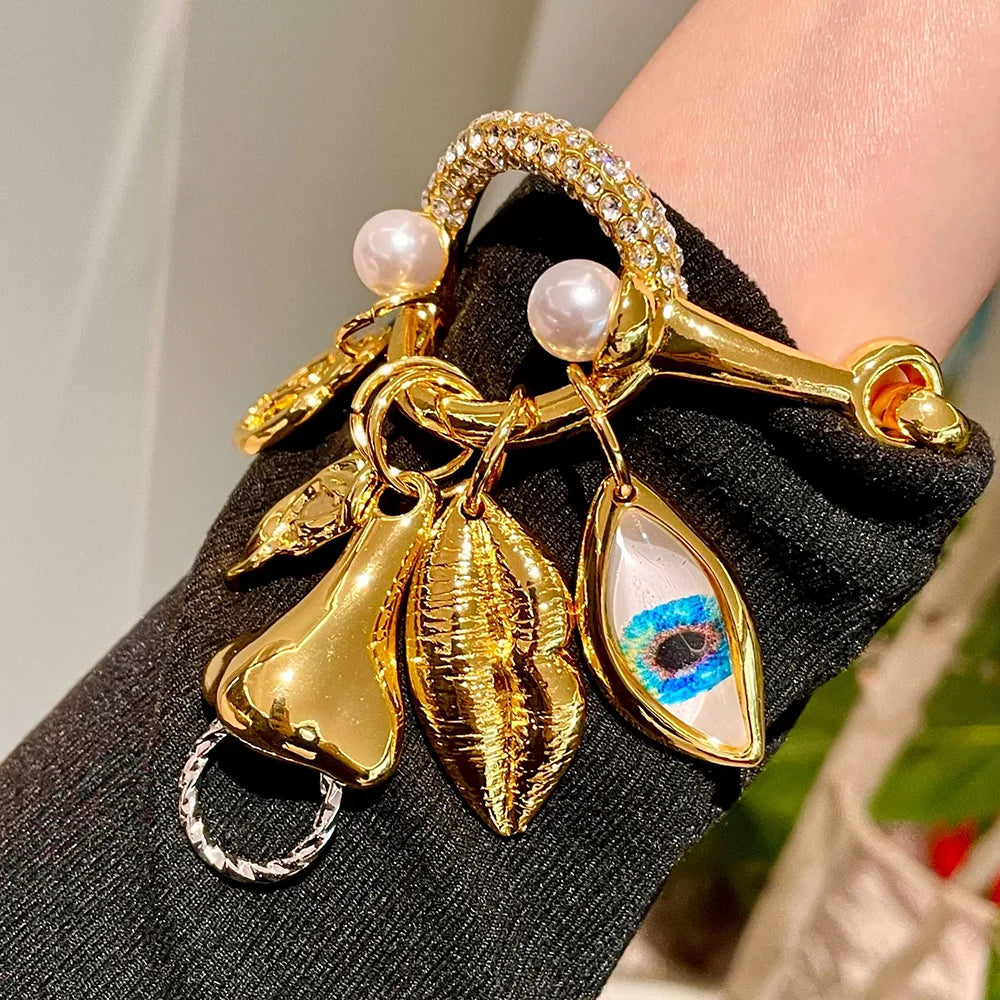 Gold-Plated Facial Feature Bangles — Gold | KIMLUD