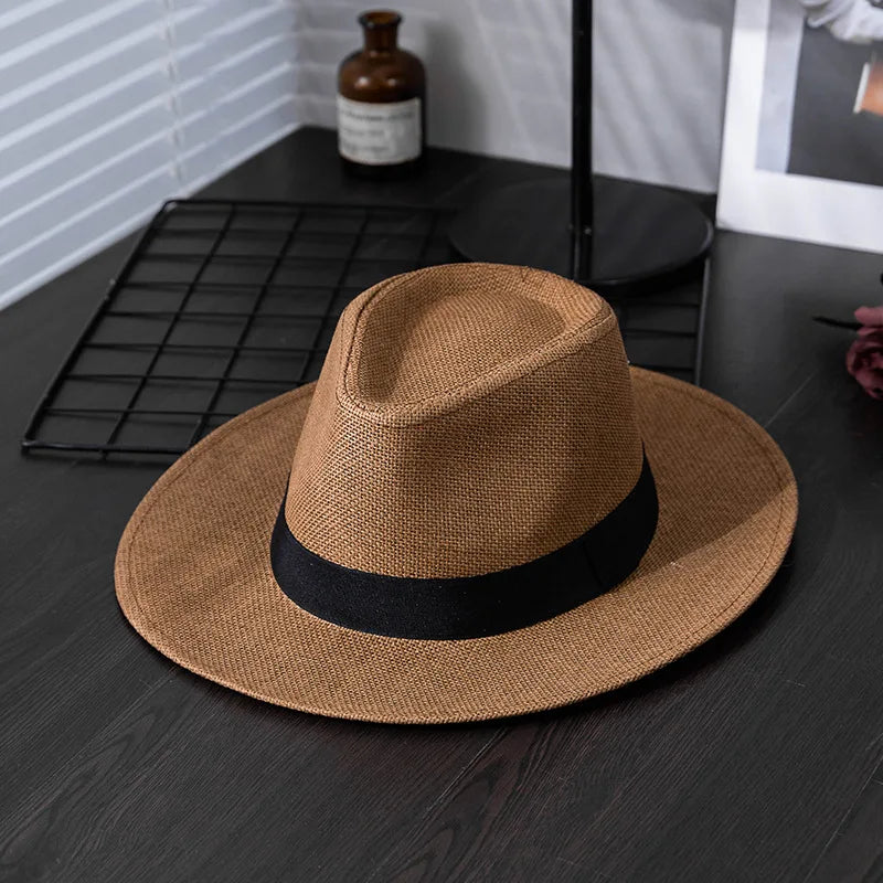 Panama hat men summer fashion travel vacation beach wide brim sun protection sun hat men's sun hat Panama hat women fashion