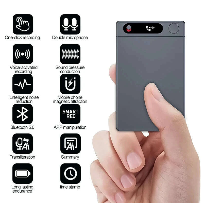 KIMLUD, Smart AI Recording Device with WiFi Quick Charge Large Memory Noise Reduction Function Portable Voice Activated Dictaphone, KIMLUD Womens Clothes
