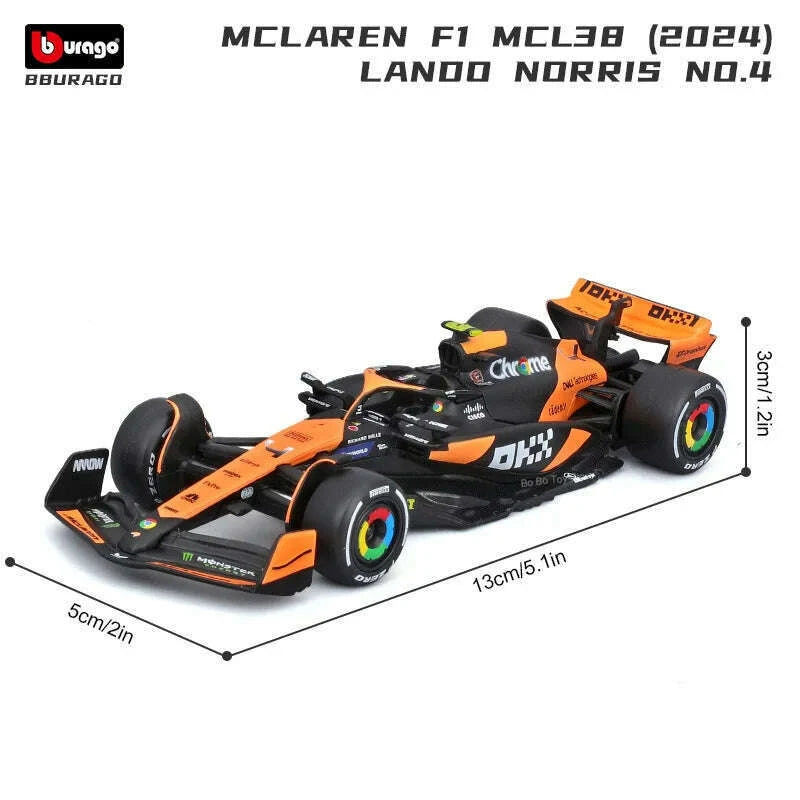 bburago-1-43-mclaren-2024-mcl38-miami-gp-formula-racing-alloy-car-model-toykimlud-womens-fashion-34620676