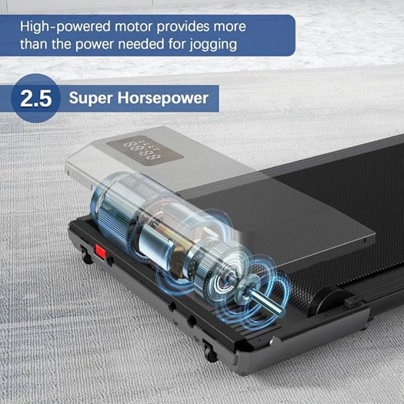 Compact 2in1 Treadmill Walking Pad LCD Display — Black | KIMLUD