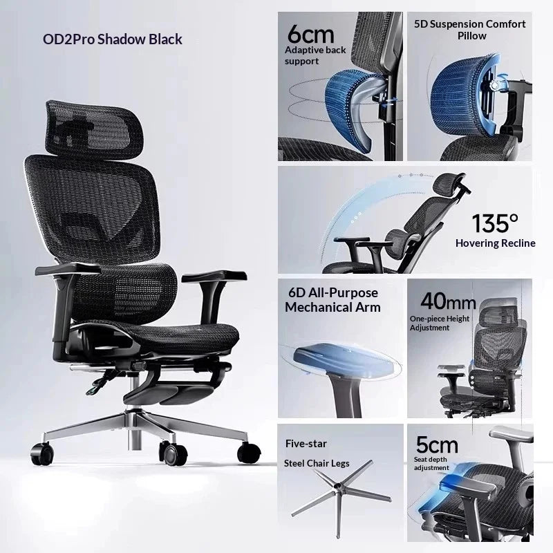 Mesh Executive Office Chair Ergonomic Adjustable — Cool Gray | KIMLUD