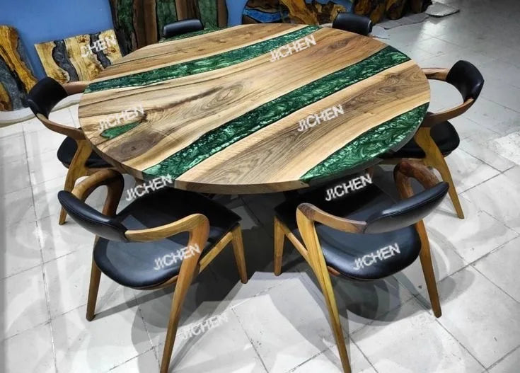 Premium Luxury Furniture Dining Kitchen Dining Solid Walnut Coffee River Epoxy Flat Table