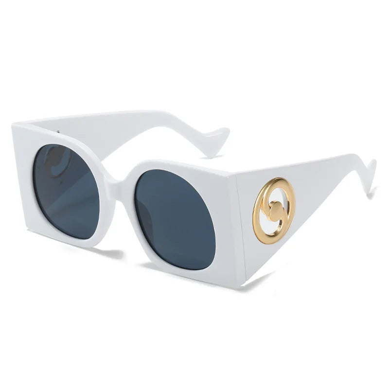Polycarbonate Square Sunglasses — Green Amber | KIMLUD