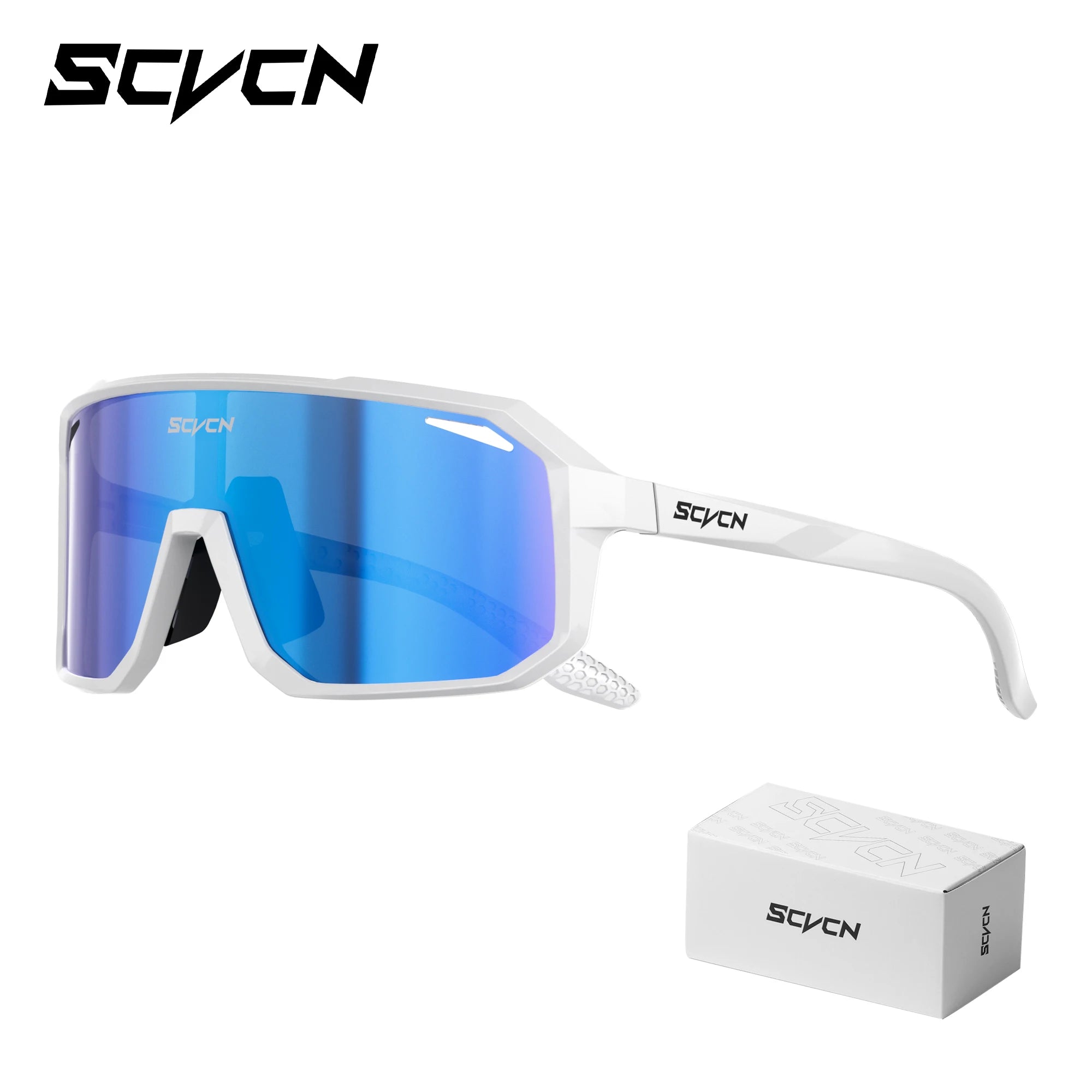 SCVCN New Riding Cycling Sunglasses Outdoor Sports Running Goggles Men's Mtb Bicycle Glasses Women Cycling Eyewear 1 Lens