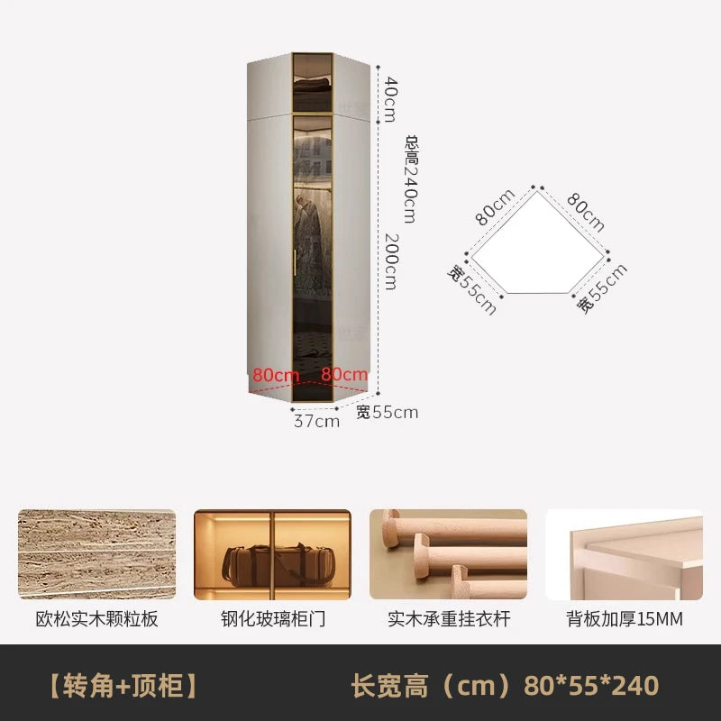 Fabric Open Closet Display Wooden Minimalist Modern Wardrobe Jewelry Cube Modular Wearable Storage Guarda Roupa Salon Furniture