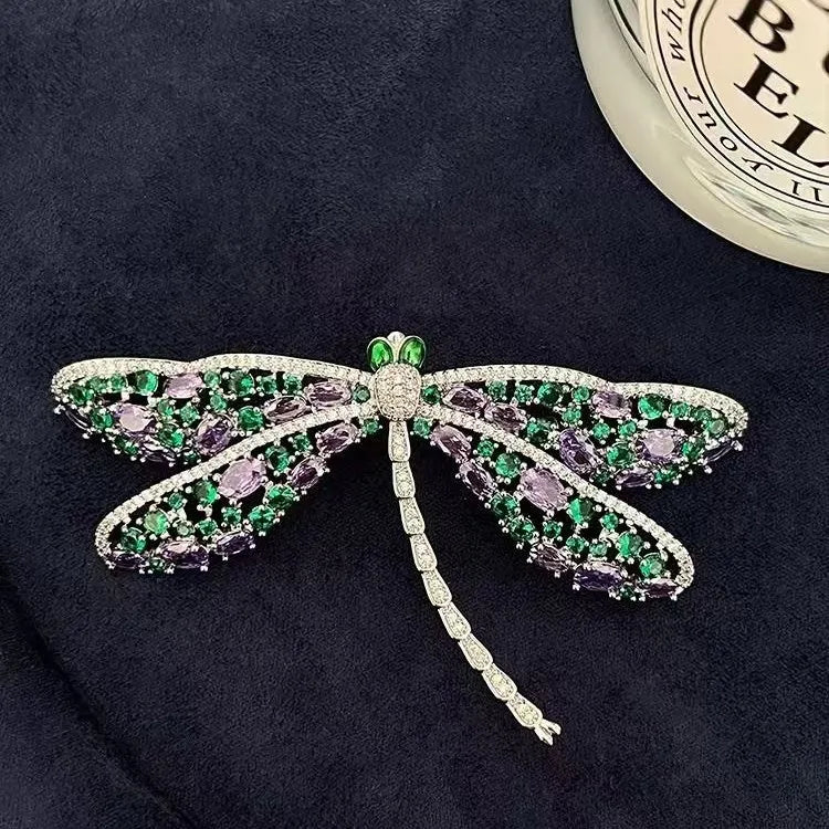 Crystal Zircon Pearl Brooch Flower Phalaenopsis — Blue | KIMLUD