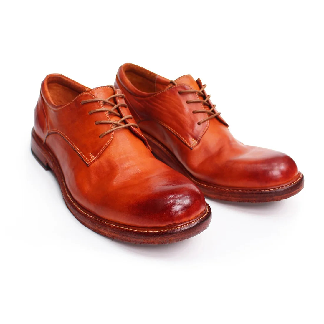 Men's Handmade Goodyear Sewn Derby Formal Shoes Soft Genuine Leather round Toe Comfortable Non-Slip Casual Shoes