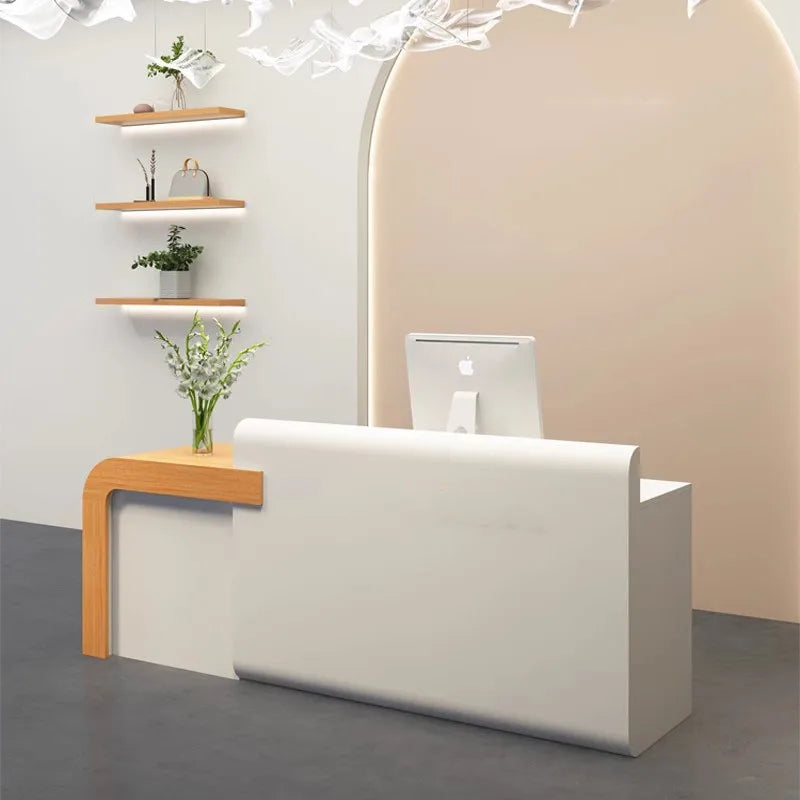 Shop Salon Reception Desks Long Hotel Welcome European Nail Reception Desks Aesthetic Restaurant Scrivania Lounge Furniture