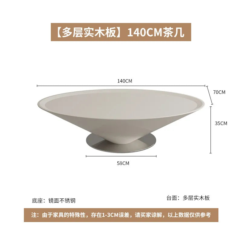 Minimalist Round Coffee Table Unique Aesthetic — White | KIMLUD
