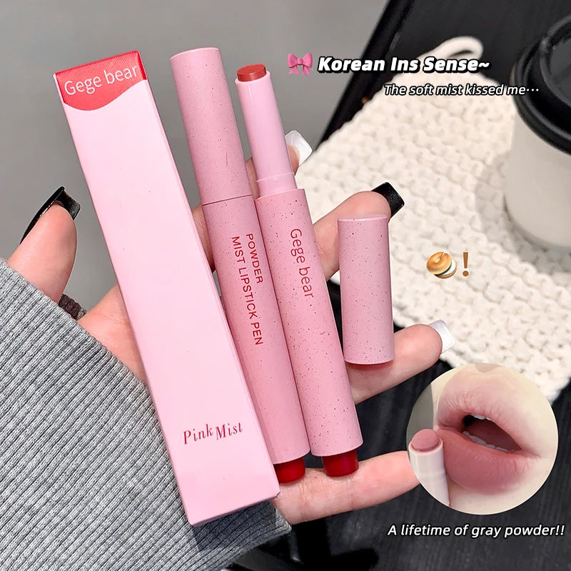 Gege Bear Pink Matte Lipstick Pen Matte Matte Long-lasting Whitening Lip Gloss