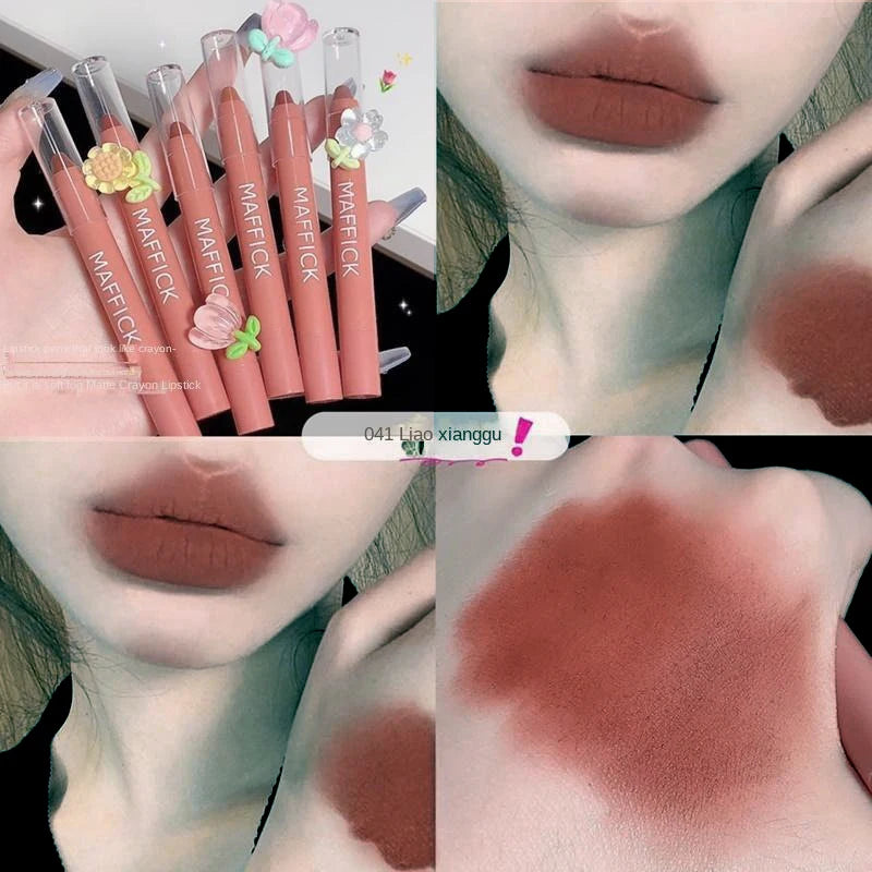 Matte velvet lipstick pen waterproof long-lasting non-stick cup lipstick sexy lip gloss pencil female makeup outline lip line