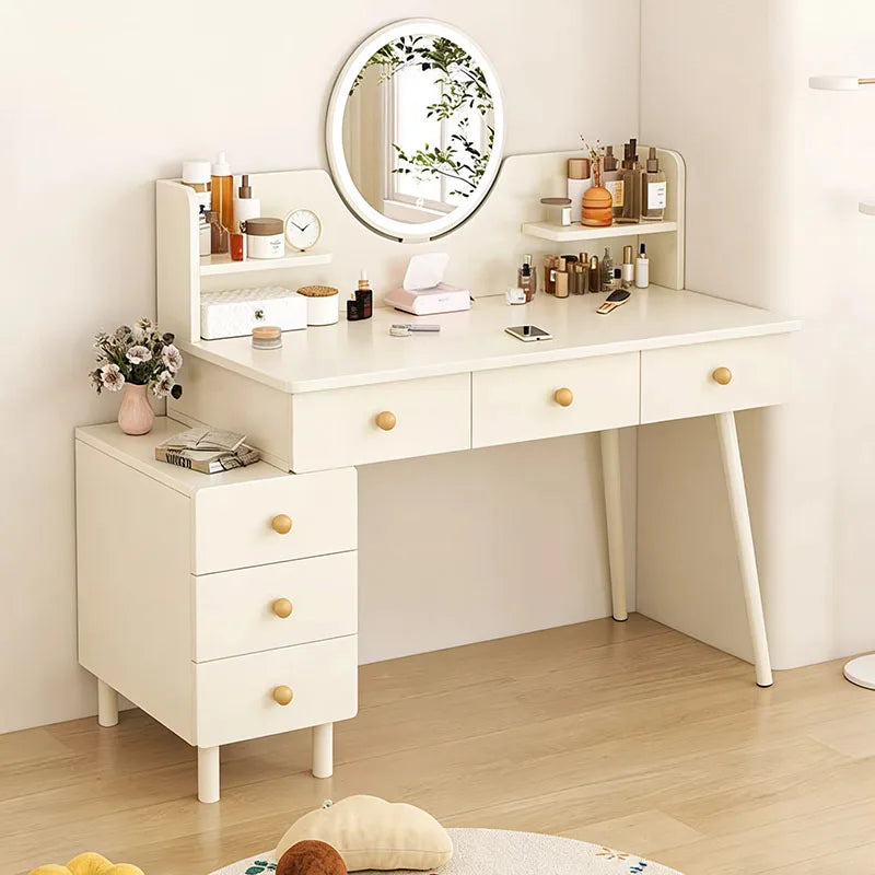 European Modern Vanity Table Bedroom Drawers Storage Mirror Dressing Table Comfortable Cosmetics Vestidores Trendy Furniture