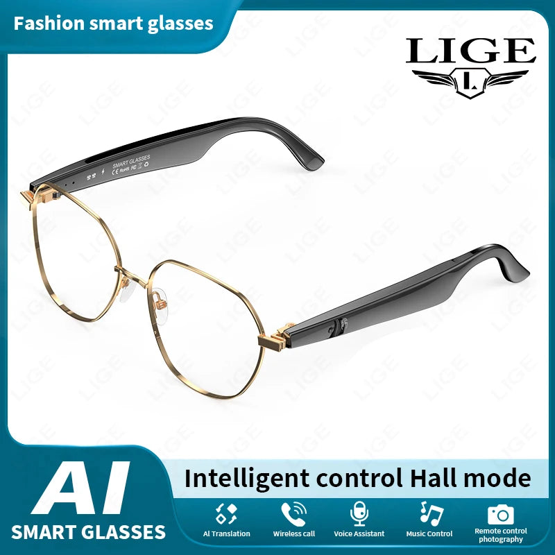 AI smart glasses AI intelligent voice video real-time translation Multiple lenses such as sunglasses,myopia,can be configured