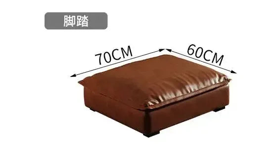 Ergonomic European Leather Sofa With Sculptural Low Profile — Brown | KIMLUD