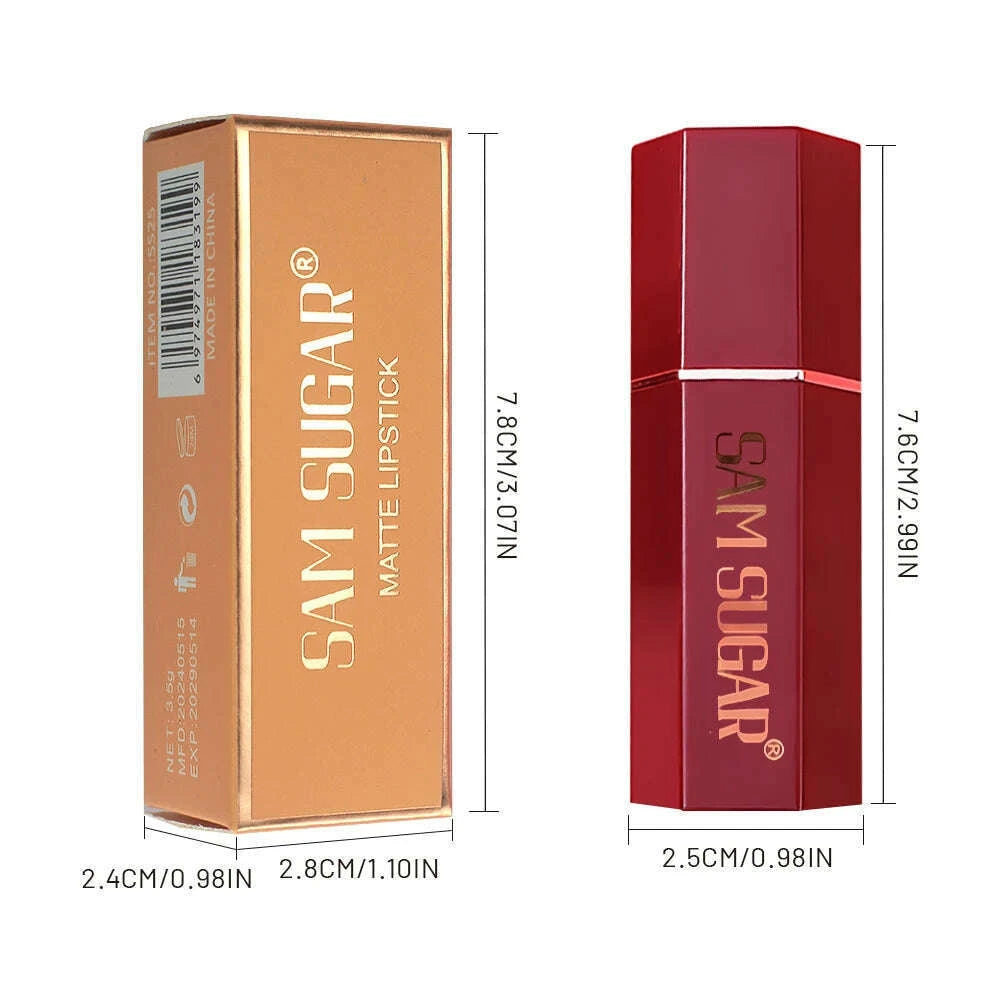 sam-sugar-6-color-matte-lipstick-non-stick-cup-long-lasting-velvet-finish-smooth-matte-lip-color-waterproof-smudge-proof-kimlud-kimlud-33922095