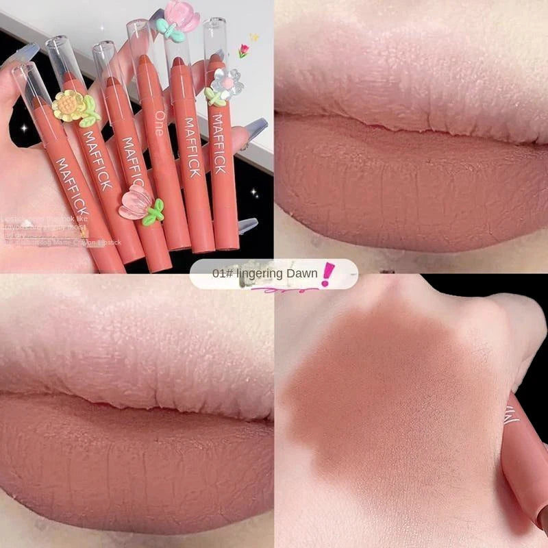 Matte velvet lipstick pen waterproof long-lasting non-stick cup lipstick sexy lip gloss pencil female makeup outline lip line