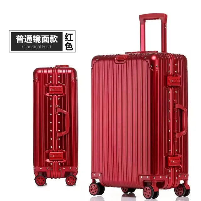 New All Aluminum Travel Luggage High End Fashion Luggage Perfect For Boarding Spinner International Brand Travel Suitcase