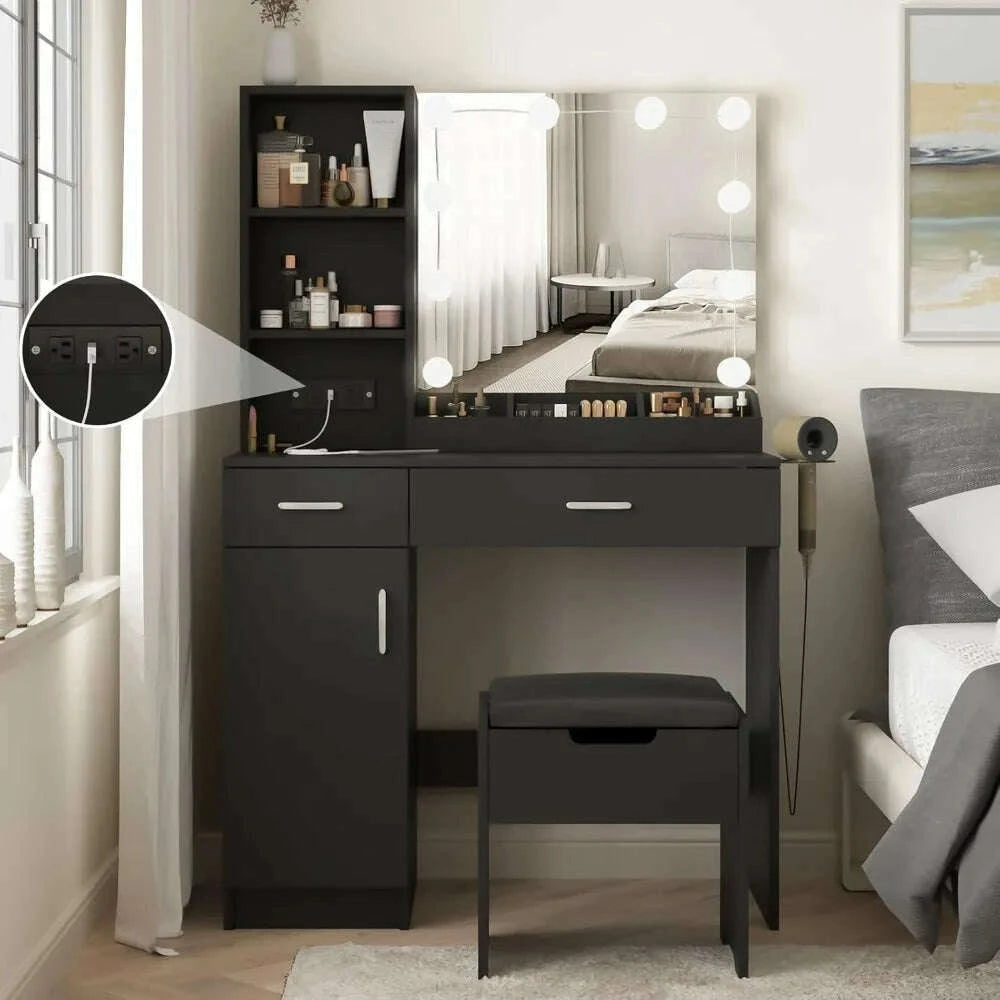 dressing-table-makeup-vanity-desk-with-lighted-mirror-power-strip-black-vanity-table-set-with-lights-and-lots-storage-kimlud-kimlud-33921545