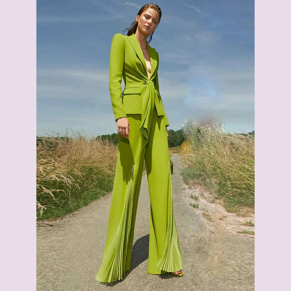 high-quality-newest-fashion-2022-designer-suit-set-womens-lacing-belt-blazer-pleated-zip-pants-set-2pcs-setkimlud-womens-fashion-34620979