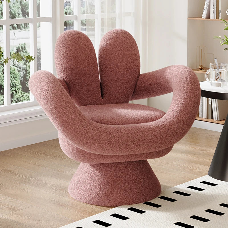 Luxury Design Balcony Living Room Chair Swivel Single Relaxing Sofa Chair Backrest Dresser Vanity Nordic Armchairs Living Chairs