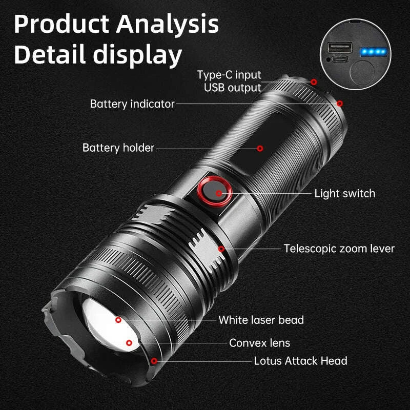powerful-spotlight-long-range-led-flashlight-strong-light-lamp-tactical-torch-lantern-built-in-battery-type-c-charging-torchkimludkimlud-35562606