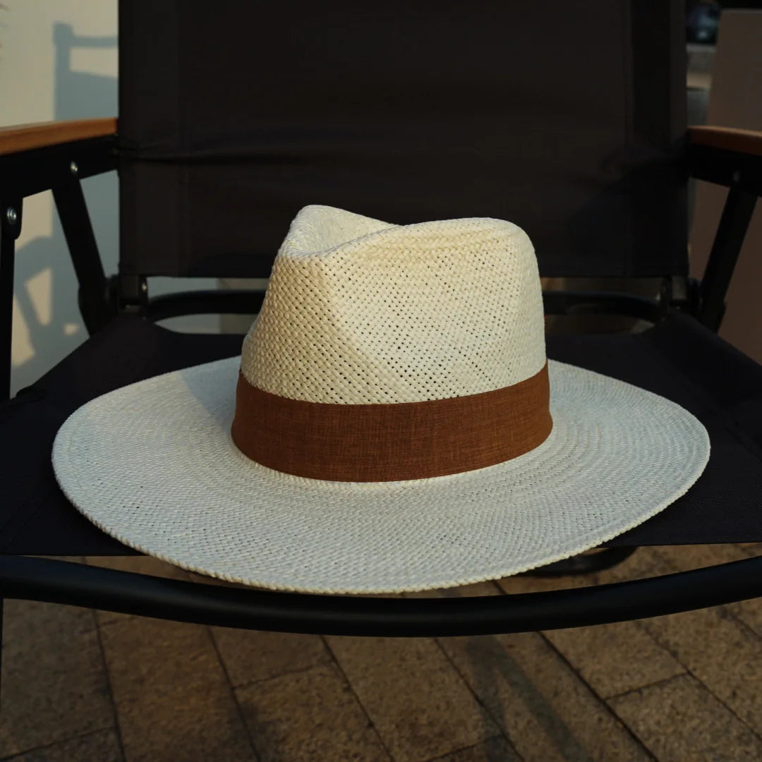 Panama Straw Fedora Hat Ribbon Band — White | KIMLUD