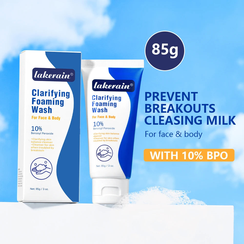 Acne Foaming Wash Benzoyl Peroxide 10% Maximum Antimicrobia Moisturizers reduces redness For Face & Body Skin Care Face Wash