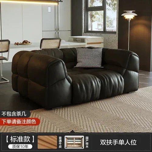 Puff Leather Sofa Bedrooms Comfortable Reclining Luxury Designer Lazy Sofa Modern Minimalist Sofy Do Salonu Home Furniture