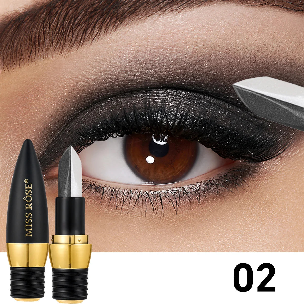 Glitter Eyeshadow Stick Duo Waterproof — Silver | KIMLUD